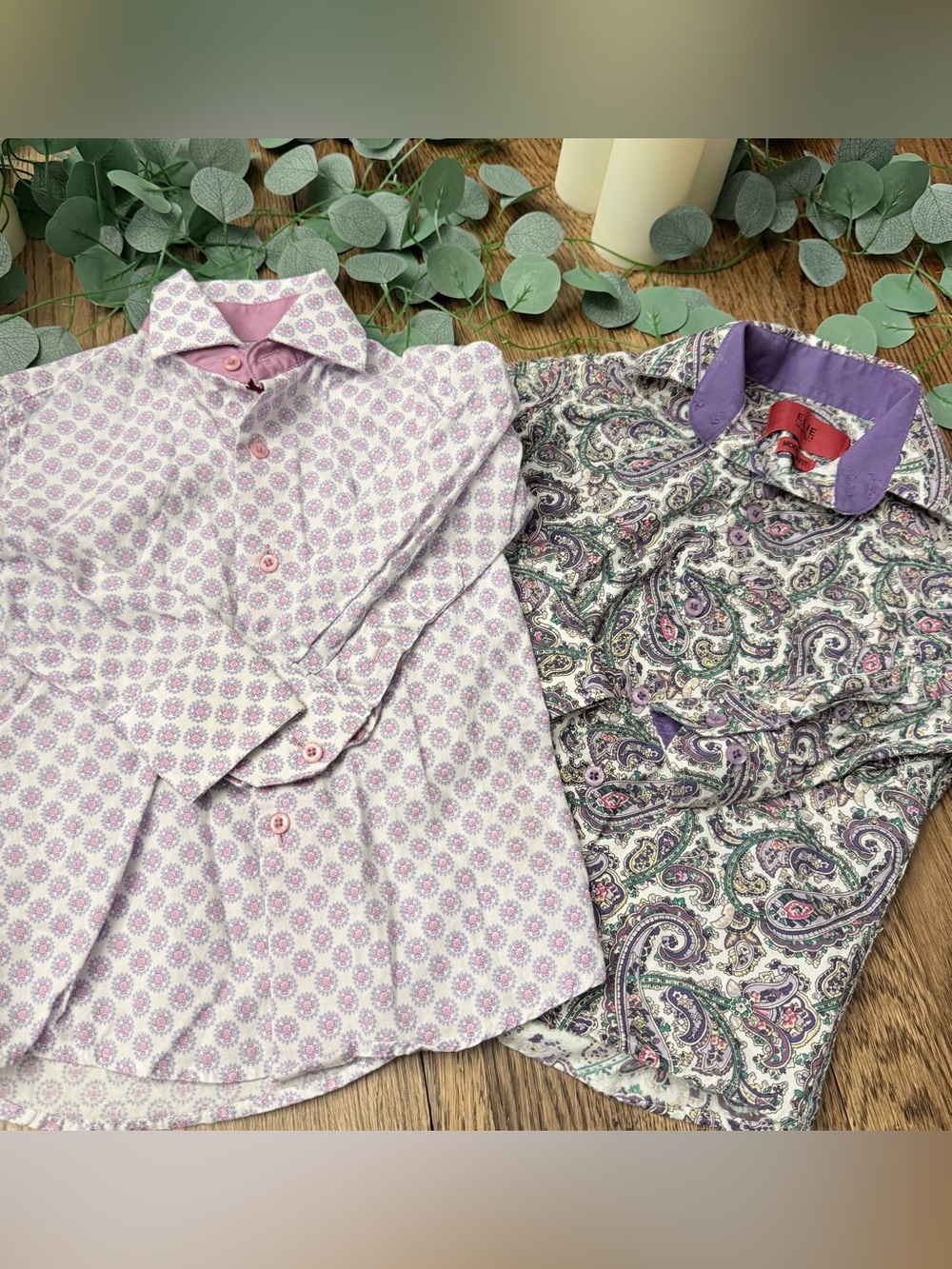Elie Balleh Milano Italy Boys Sz 3 Long Sleeve Shirt Lot Designer Paisley EUC EE